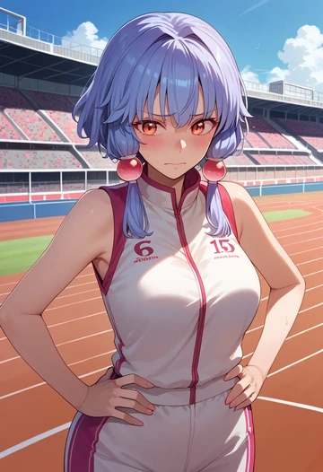 voiceroid,kotonoha_aoi,sports vest,capri leggings  - AI generated anime art