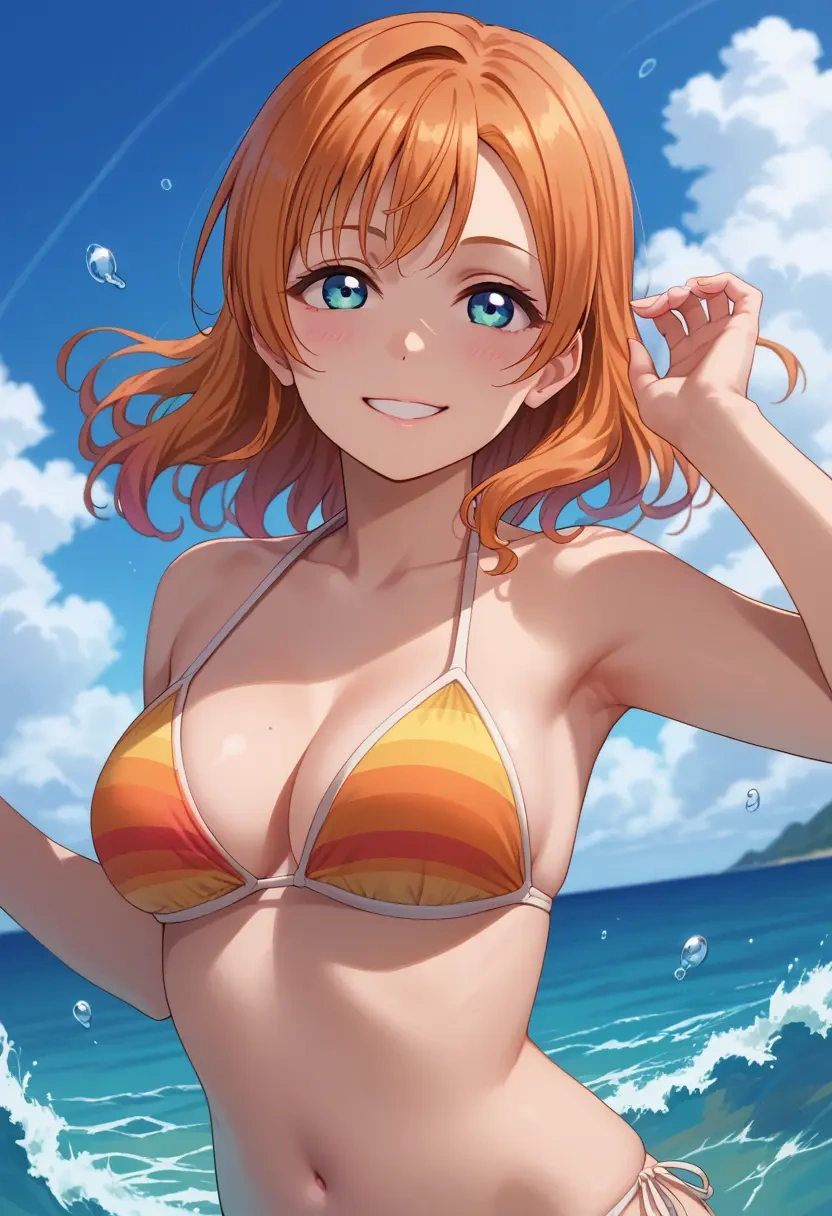 love_live!,kousaka_honoka,bikini,rainbow-colored,sexy  - 