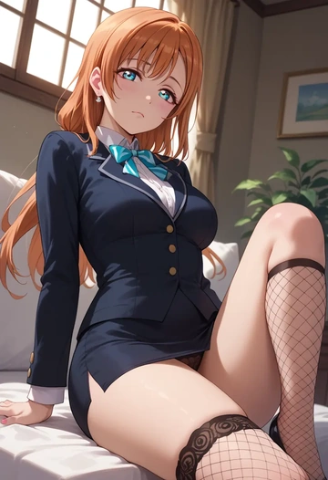 love_live!,kousaka_honoka,secretary,stockings,sexy, panties  - AI generated anime art