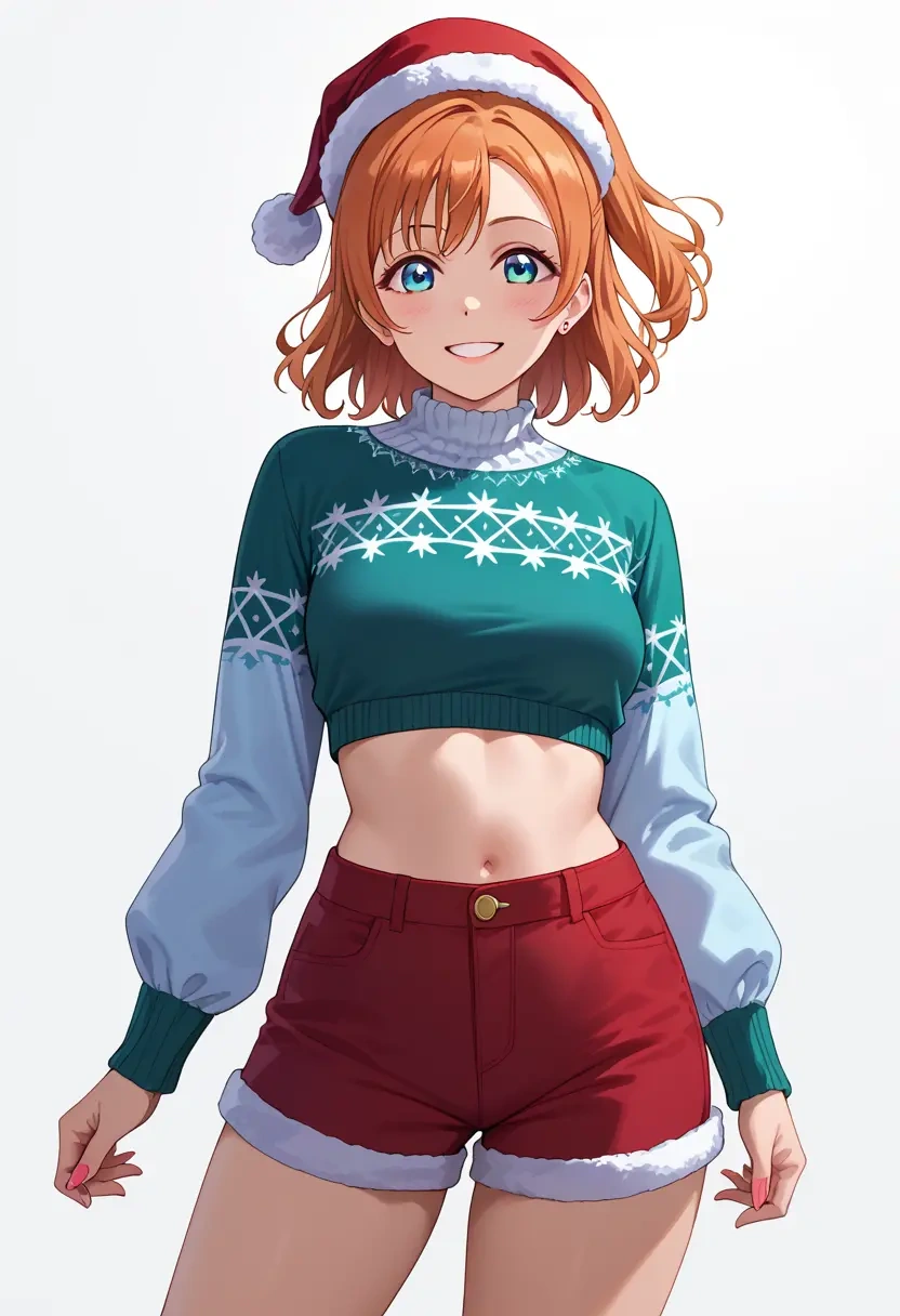 love_live!,kousaka_honoka,Christmas,red velvet shorts  - 