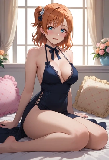 love_live!,kousaka_honoka,nightdress  - AI generated anime art