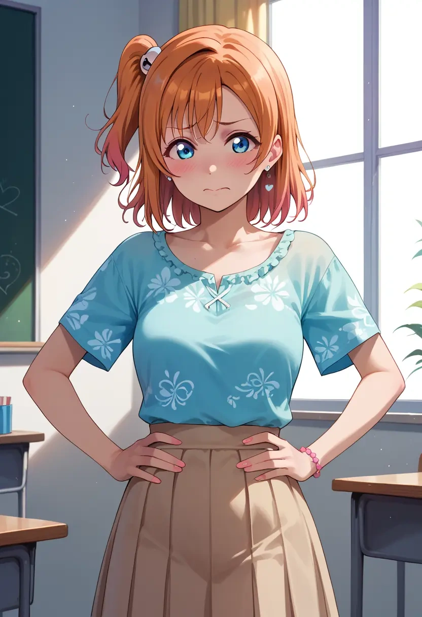 love_live!,kousaka_honoka,abstract art blouse,dolphin shorts  - 