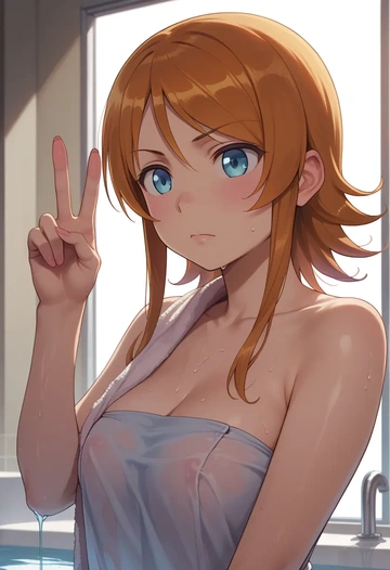 ore_no_imouto_ga_konna_ni_kawaii_wake_ga_nai,kousaka_kirino,towel,sexy  - AI generated anime art