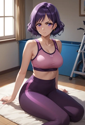 hibike!_euphonium,kousaka_reina,yoga shorts, bra  - AI generated anime art