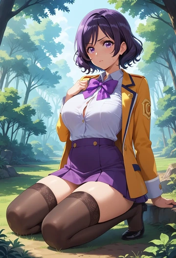 hibike!_euphonium,kousaka_reina,mini skirt,stockings  - AI generated anime art