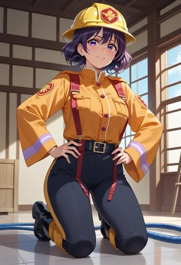 hibike!_euphonium,kousaka_reina,firefighter  - AI generated anime art