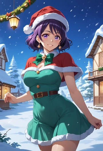 hibike!_euphonium,kousaka_reina,Christmas,dress  - AI generated anime art