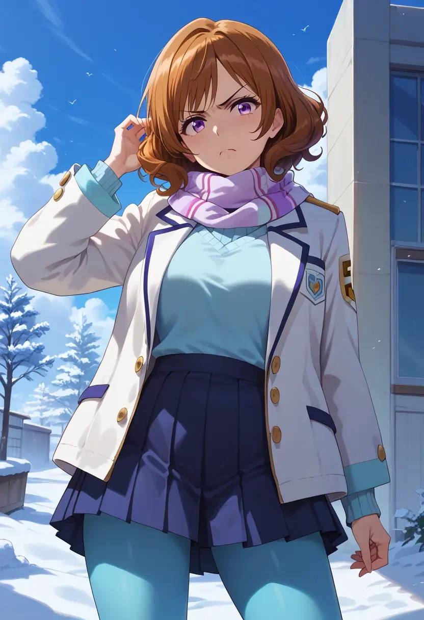 hibike!_euphonium,kousaka_reina,winter,student uniform,puffer jacket  - 