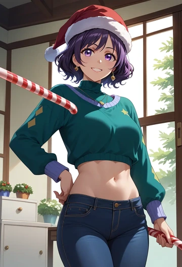 hibike!_euphonium,kousaka_reina,Christmas  - AI generated anime art