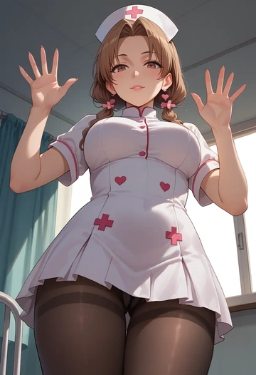 to_heart_(series),kousaka_tamaki,nurse pantyhose,mini skirt, sexy  - AI generated anime art