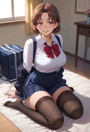 to_heart_(series),kousaka_tamaki,jk uniform, stockings  - AI generated anime art