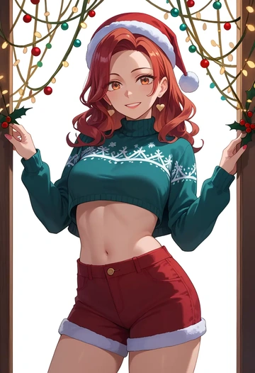 to_heart_(series),kousaka_tamaki,Christmas,red velvet shorts  - AI generated anime art