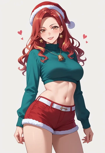 to_heart_(series),kousaka_tamaki,Christmas,red velvet shorts  - AI generated anime art