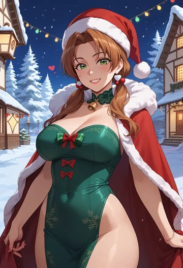 to_heart_(series),kousaka_tamaki,Christmas,dress  - AI generated anime art