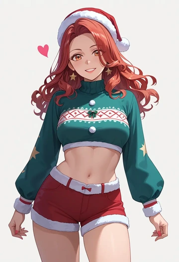 to_heart_(series),kousaka_tamaki,Christmas,red velvet shorts  - AI generated anime art