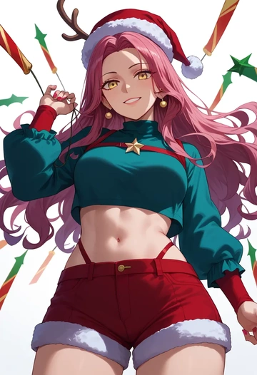 fate_(series),koyanskaya_(fate),Christmas,red velvet shorts  - AI generated anime art