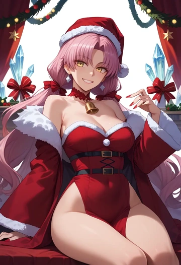 fate_(series),koyanskaya_(fate),Christmas,red velvet dress  - AI generated anime art