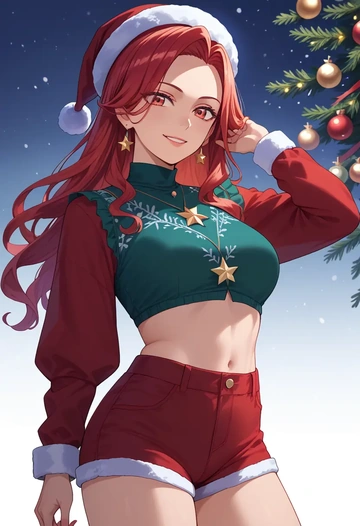 kagerou_project,kozakura_marry,Christmas,red velvet shorts  - AI generated anime art