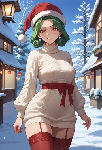 kagerou_project,kozakura_marry,Christmas,sweater dress,stockings  - AI generated anime art