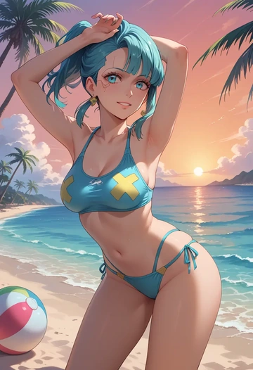 pokemon,kris_(pokemon),bikini  - AI generated anime art