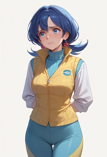 pokemon,kris_(pokemon),vest,quilted,jogger pants  - AI generated anime art