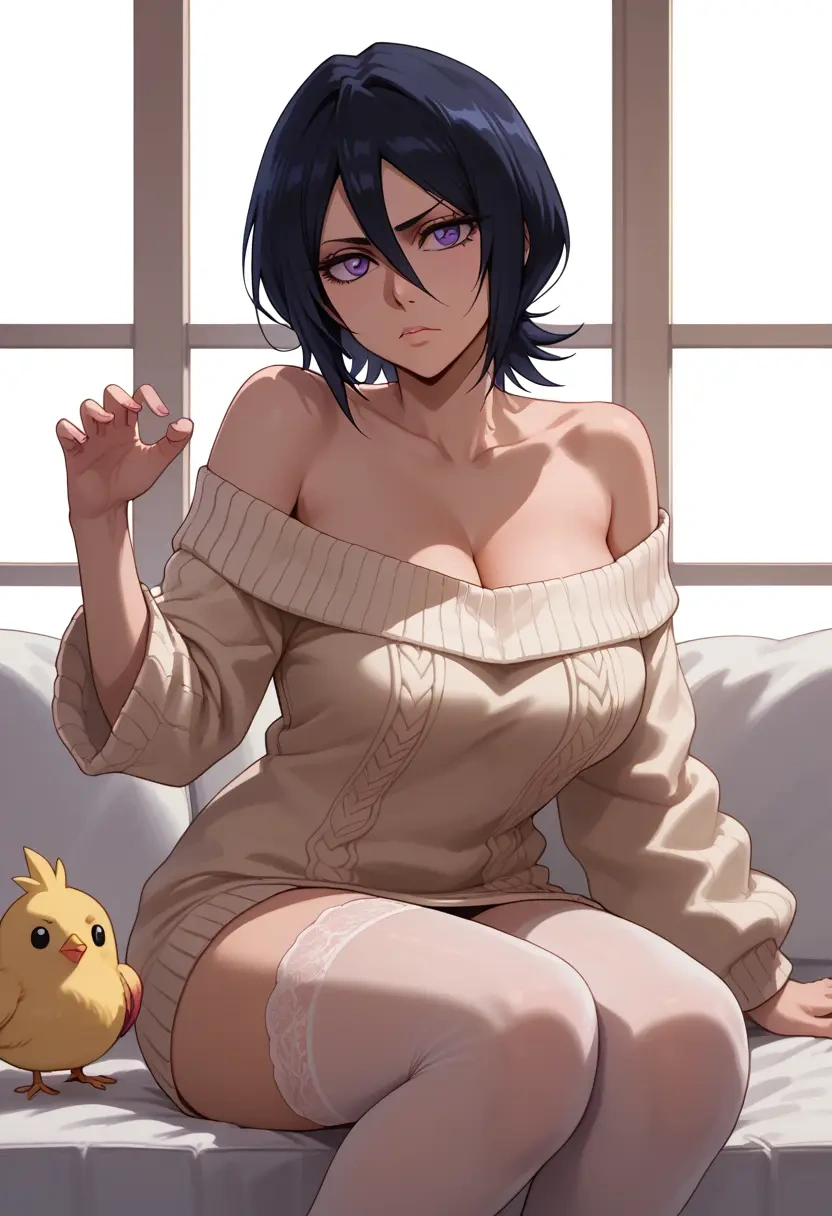 bleach,kuchiki_rukia,off-shoulder,sweater  - 