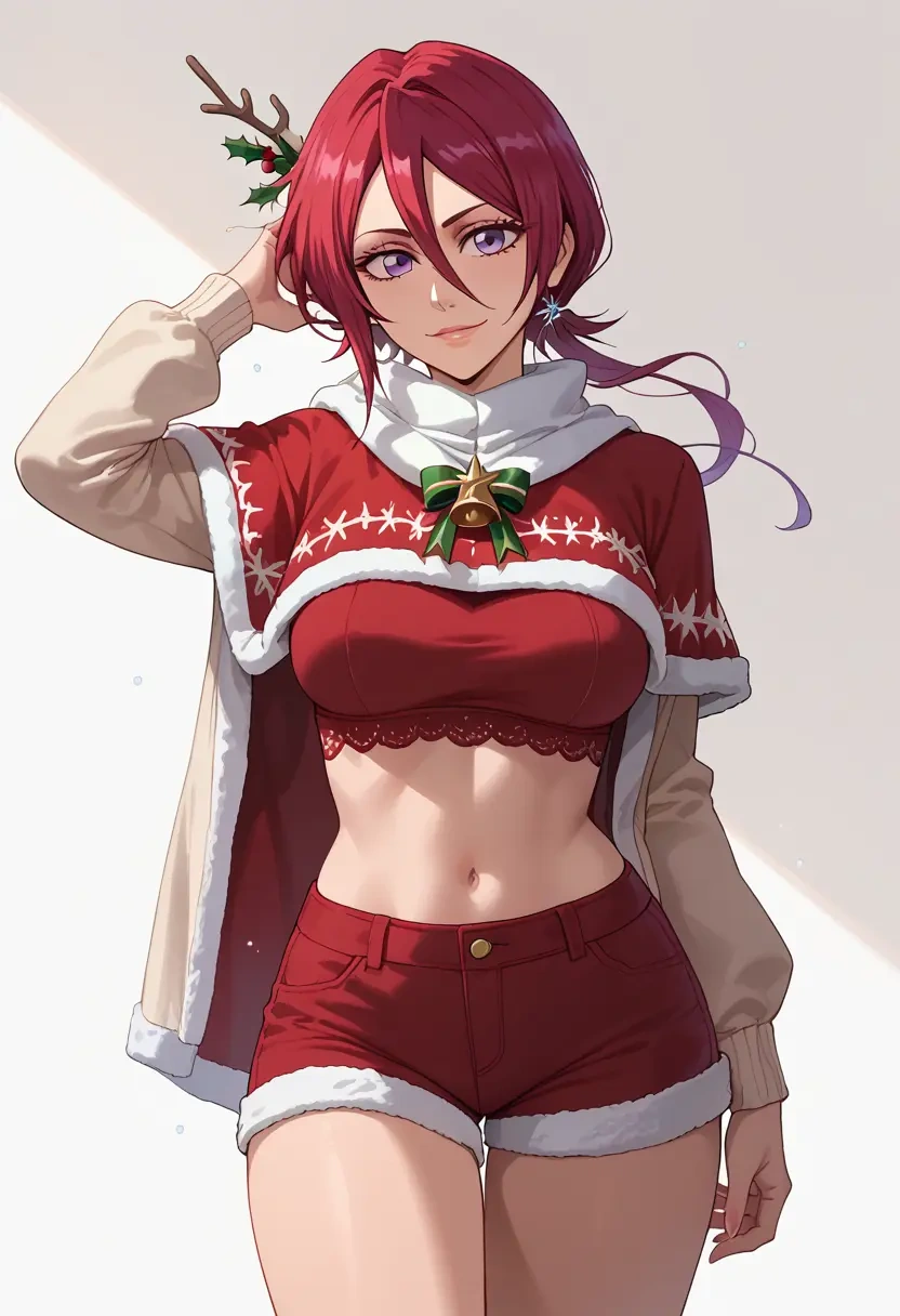 bleach,kuchiki_rukia,Christmas,red velvet shorts  - 