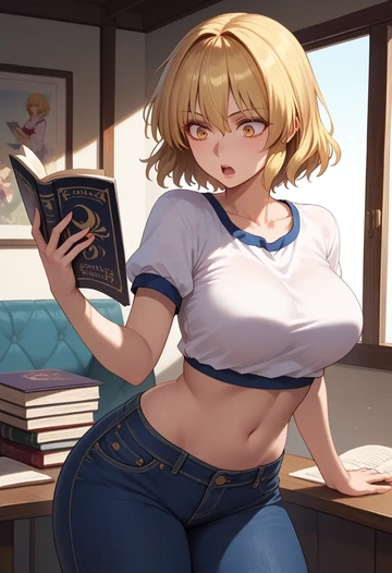 touhou,kudamaki_tsukasa,crop top  - AI generated anime art