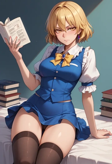 touhou,kudamaki_tsukasa,mini skirt, stockings  - AI generated anime art