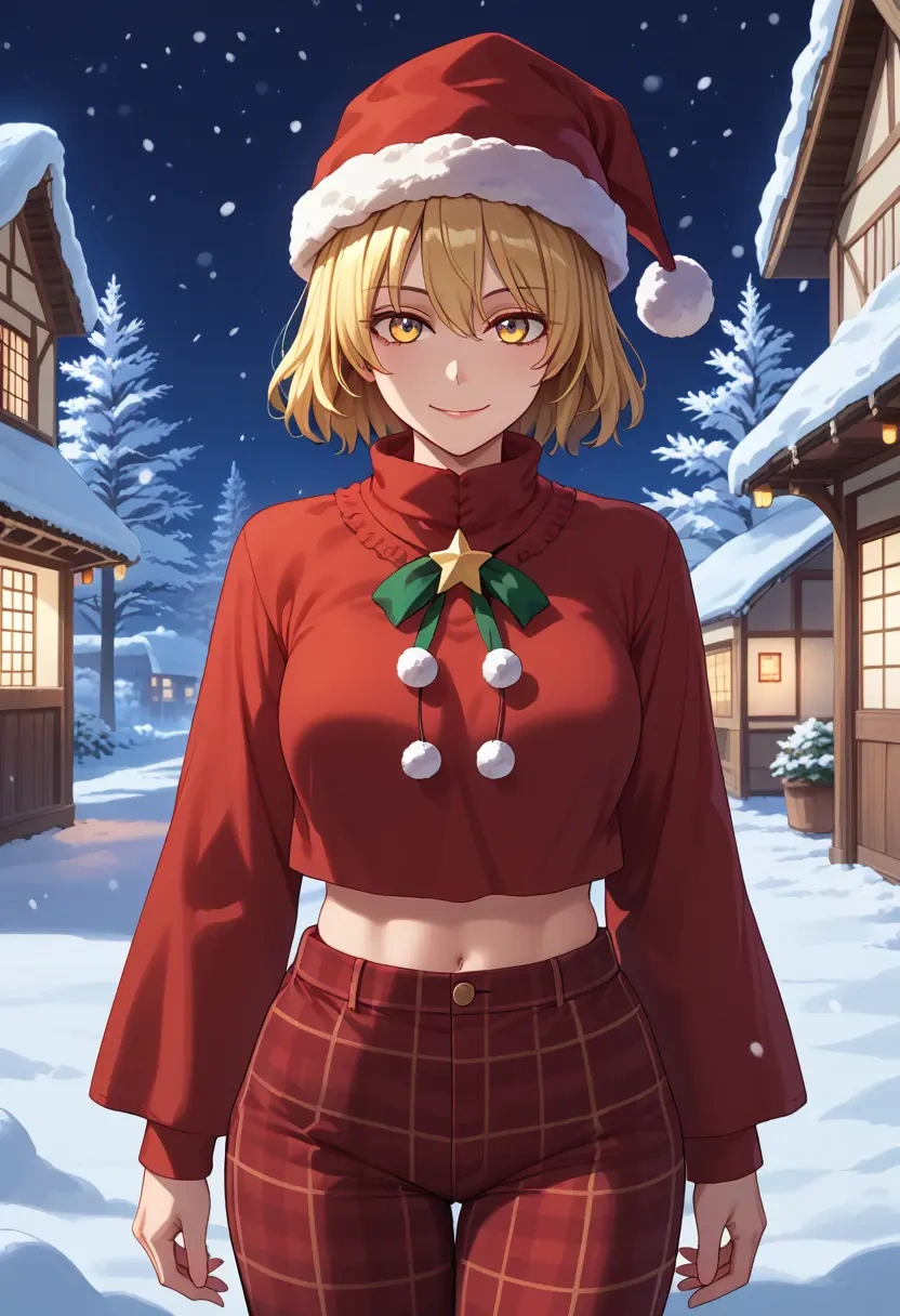 touhou,kudamaki_tsukasa,Christmas,plaid trousers  - 