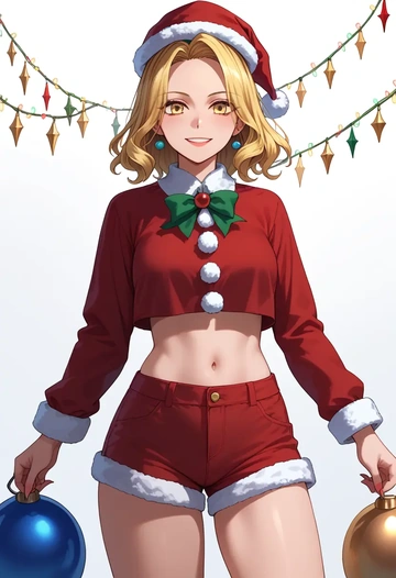 touhou,kudamaki_tsukasa,Christmas,red velvet shorts  - AI generated anime art