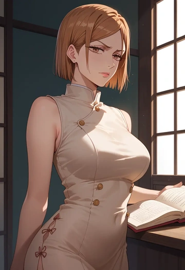 jujutsu_kaisen,kugisaki_nobara,qipao  - AI generated anime art