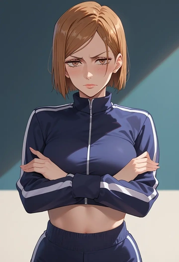 jujutsu_kaisen,kugisaki_nobara,athletic,track suit  - AI generated anime art