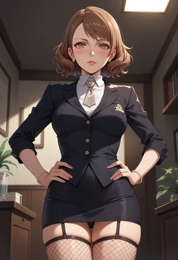 persona,kujikawa_rise,secretary,stockings,sexy, panties  - AI generated anime art