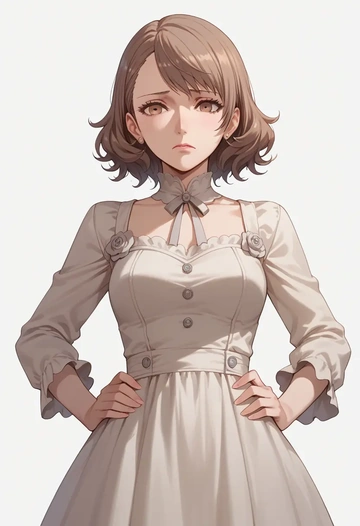 persona,kujikawa_rise,haunted doll dress,lace gloves,ribbon choker  - AI generated anime art