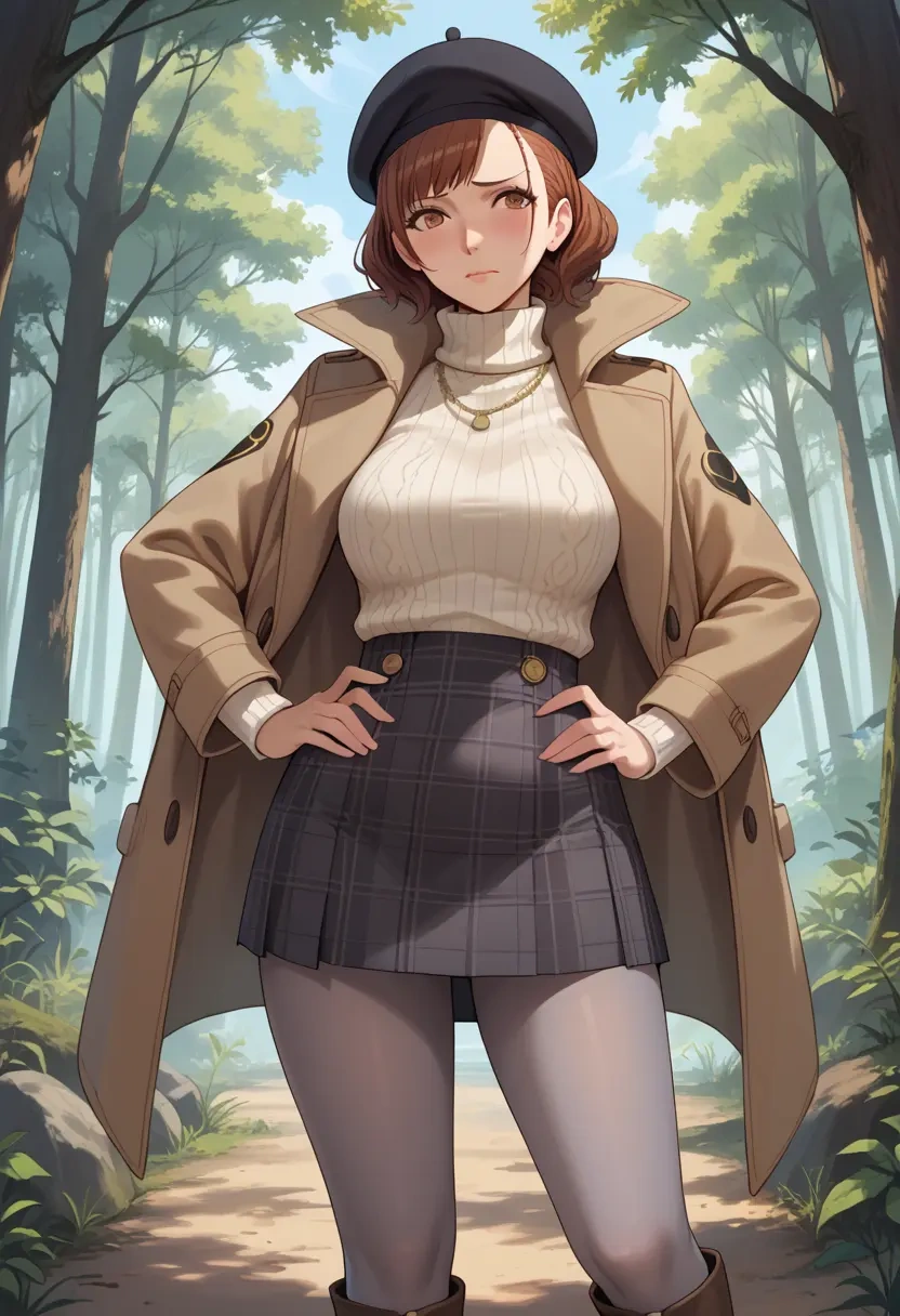 persona,kujikawa_rise,winter,student uniform,pea coat  - 