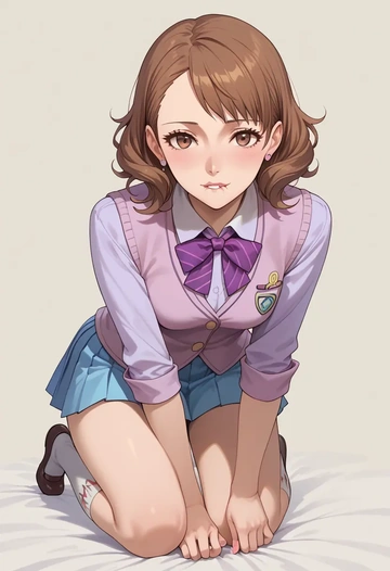 persona,kujikawa_rise,spring,student uniform,vest  - AI generated anime art