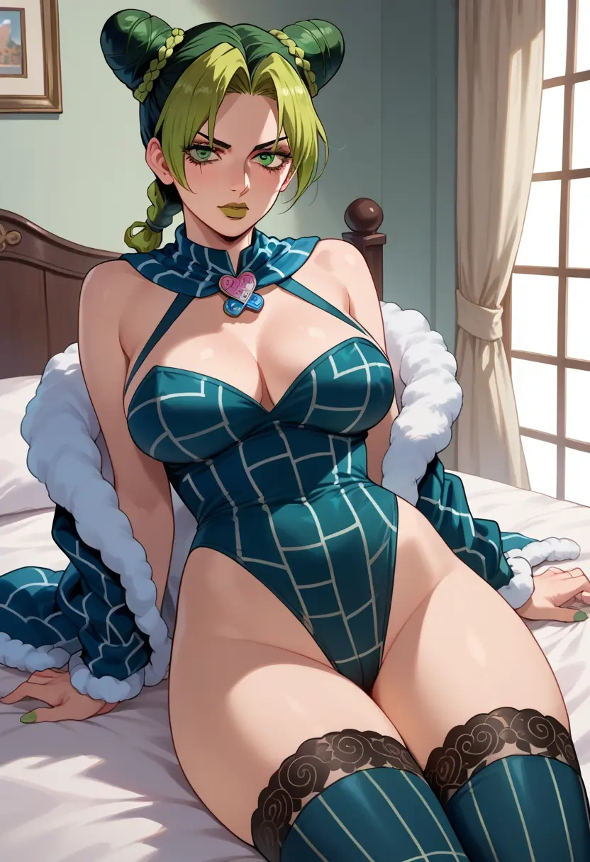 jojo_no_kimyou_na_bouken,kujo_jolyne,Christmas,sexy, stockings,  - 