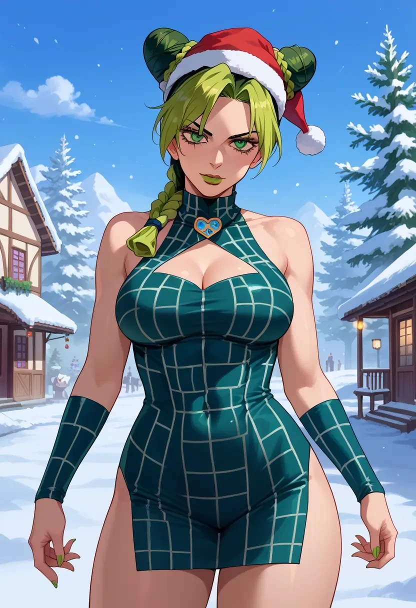 jojo_no_kimyou_na_bouken,kujo_jolyne,Christmas,dress  - 