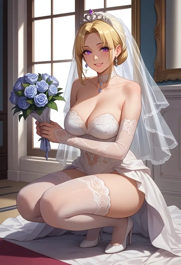 kin-iro_mosaic,kujou_karen,wedding  - AI generated anime art