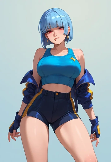 the_king_of_fighters,kula_diamond,athletic,shorts,sexy  - AI generated anime art