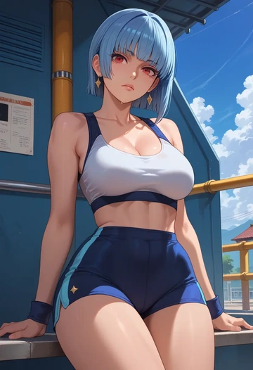 the_king_of_fighters,kula_diamond,yoga shorts  - AI generated anime art