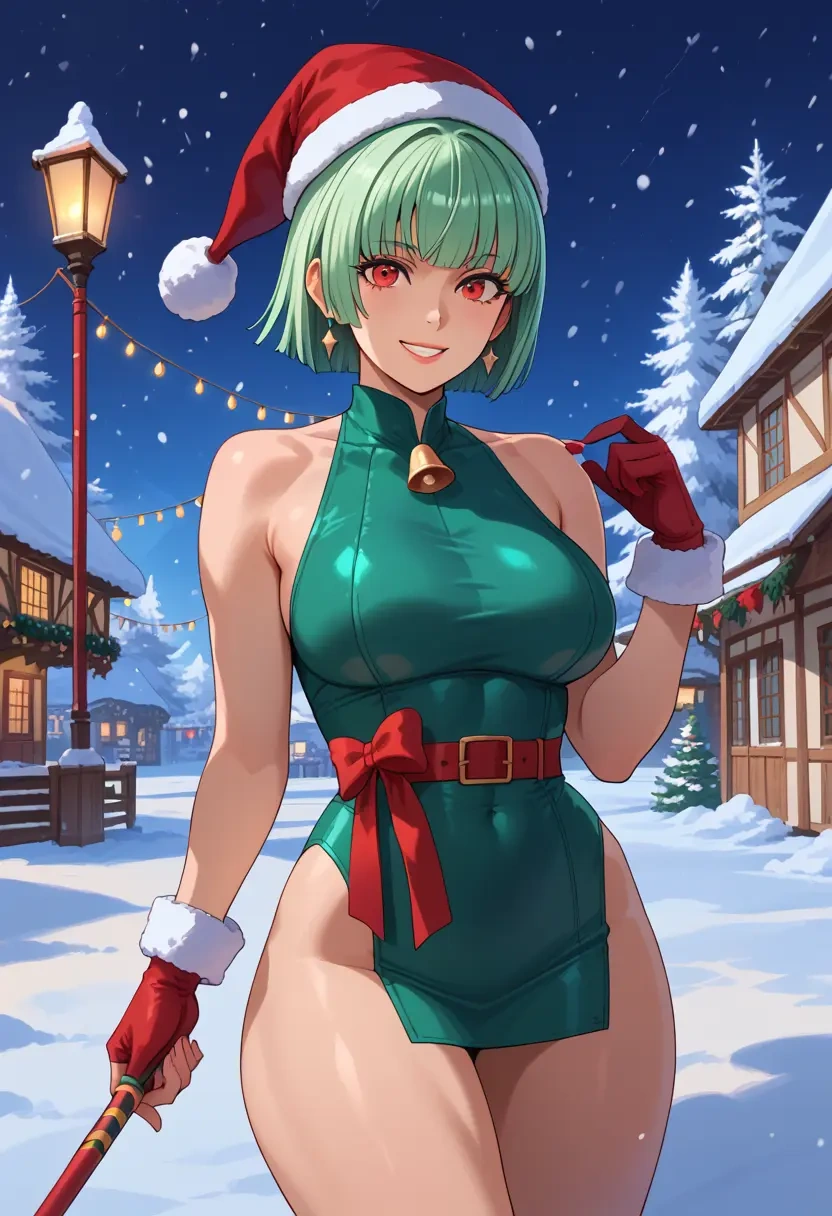 the_king_of_fighters,kula_diamond,Christmas,dress  - 