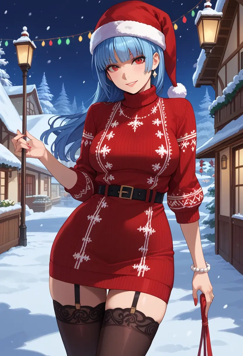 the_king_of_fighters,kula_diamond,sweater,stockings,Thigh garters  - 