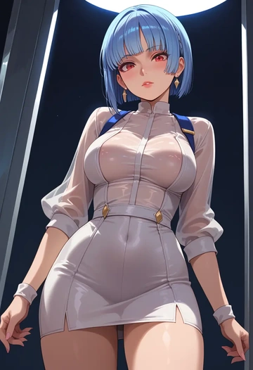 the_king_of_fighters,kula_diamond,bodysuit,mesh,high-waisted skirt  - AI generated anime art