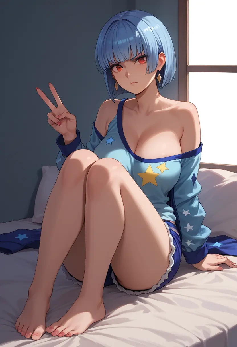 the_king_of_fighters,kula_diamond,pajamas, low-waisted shorts  - 