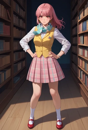 the_king_of_fighters,kula_diamond,spring,student uniform,vest  - AI generated anime art