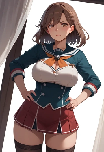 kantai_collection,kuma_(kancolle),mini skirt,stockings  - AI generated anime art