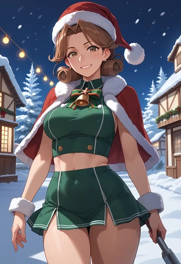 kantai_collection,kuma_(kancolle),Christmas,dress  - AI generated anime art