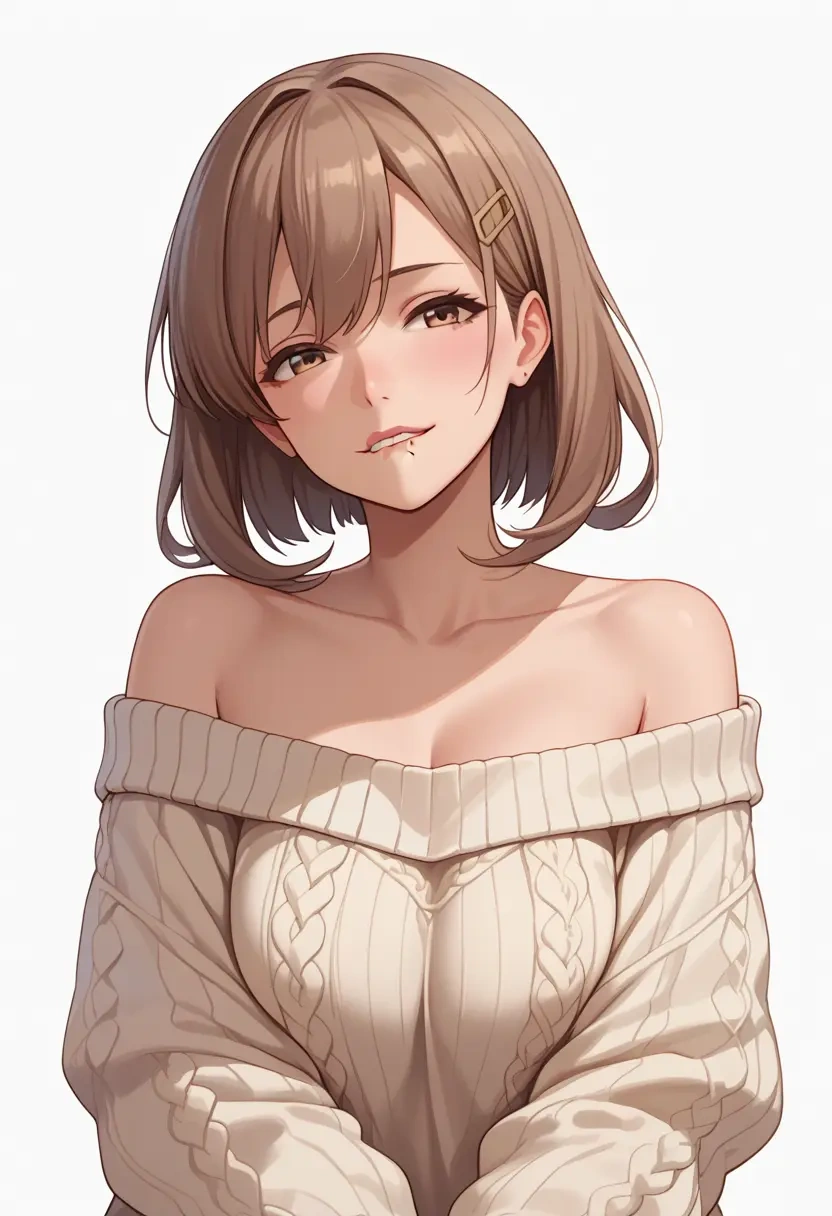 kantai_collection,kuma_(kancolle),sweater,off-shoulder,collar  - 